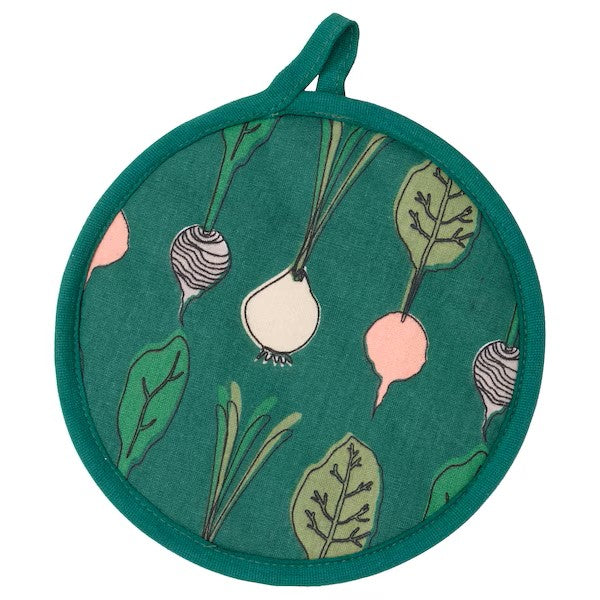 TORVFLY Pot holder, patterned/green