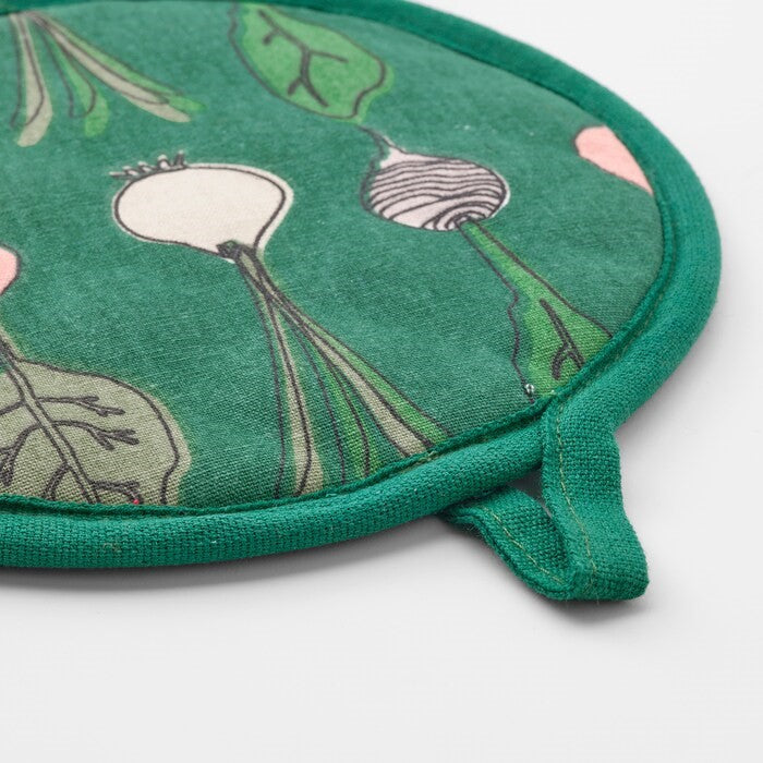 TORVFLY Pot holder, patterned/green